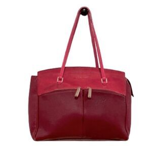 Cole Haan Reddington Leather & Suede Colorblock Tote – Red Hot Pink